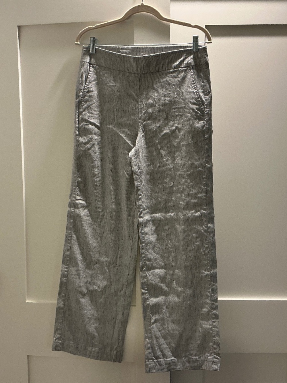 Chico’s Linen Blend pants Blue stripe Amelia 1R/8